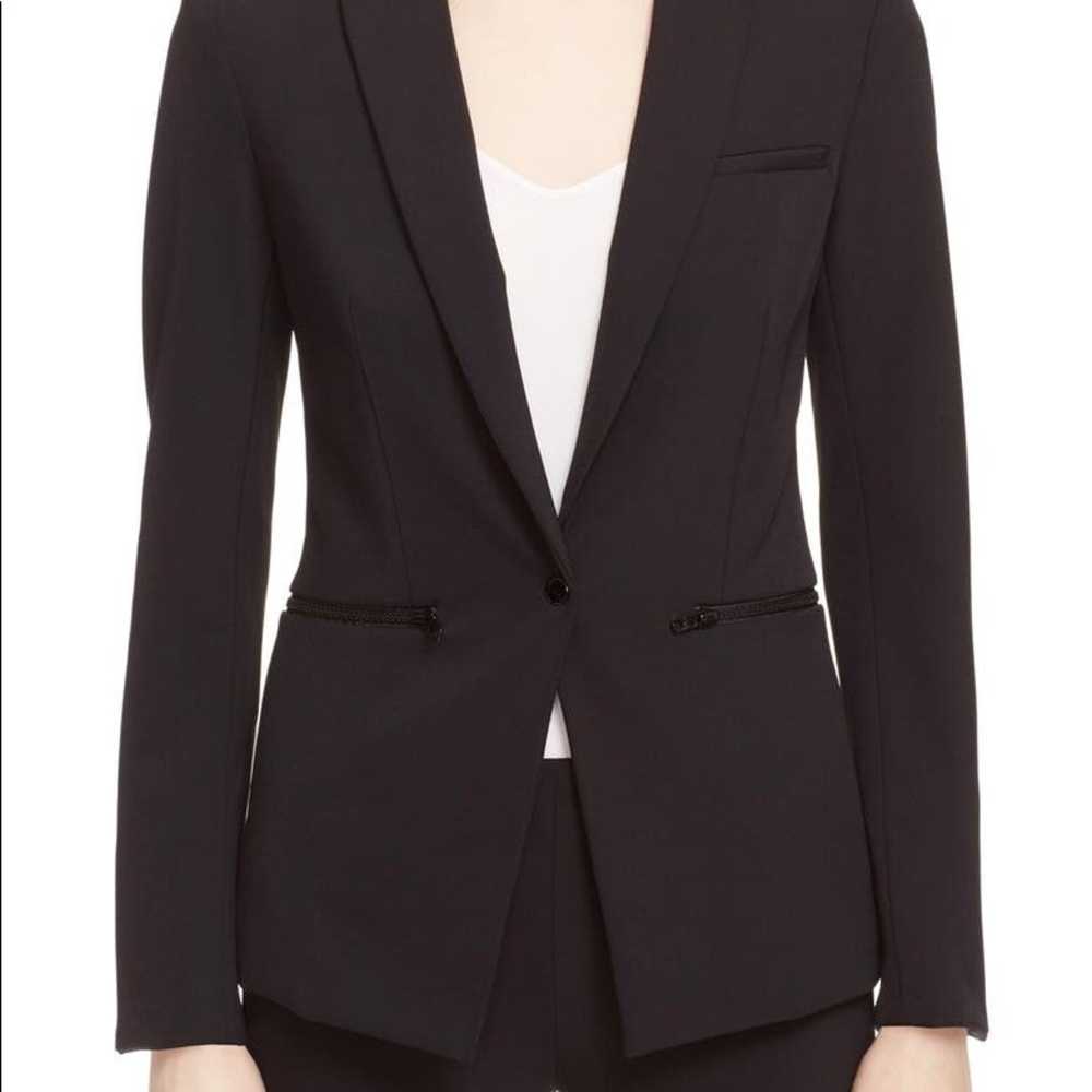 Veronica Beard Black Scuba Jacket Size 8